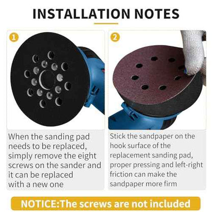 5" Hook & Loop Replacement Sander Pad RS034 & RS035 Compatible with Bosch Random Orbital Sander ROS20 ROS20VS ROS20VSC ROS20VSK GEX12V GEX18V ROS10, 5 Inch 8 Holes Hard Sand Backing Pad