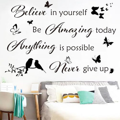 Inspirational Wall Stickers Wall Quotes Letter Stickers Ability Motivation Believe in Yourself Saying Home Decals Quote for Bedroom Living Room Hallways Office Classroom Teen Dorm Room Home Decor