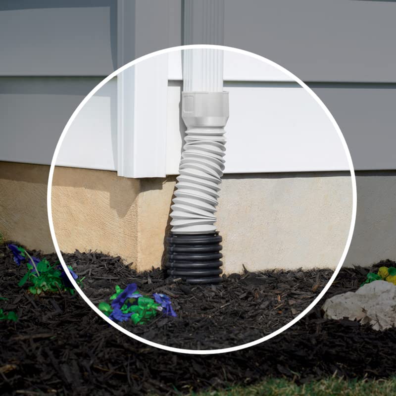 Flex-Drain 53227 Flexible Downspout Extension Adapter, 2 by 3 by 4-Inch, White