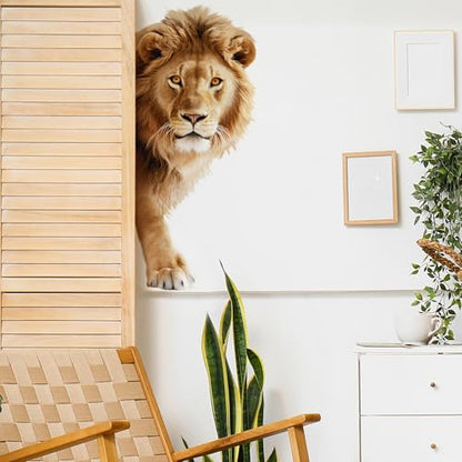 Pop-Out Lion Wall Decals Removable African Animal Vinyl Stickers for Nursery Kids Bedroom and Playroom Decor Peel and Stick Wall Art