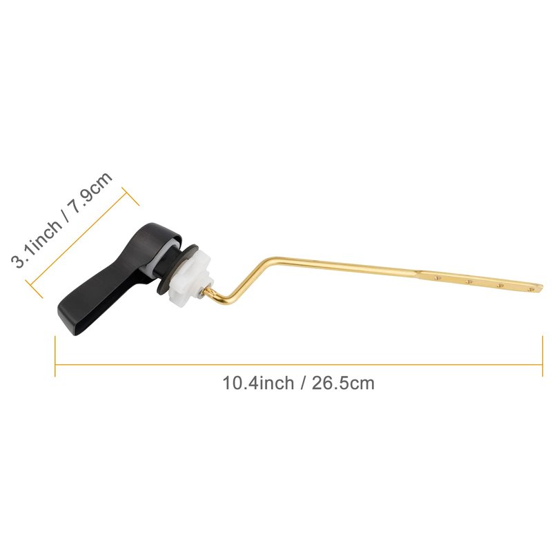Hibbent Universal Metal Side Mount Toilet Handle Replacement Kit, Brass Toilet Flush Tank Lever with Stainless Steel Flapper Chains for Most Toilets, Oil-Rubbed Bronze