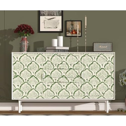 Green Leaf Wallpaper Modern Botanical Peel and Stick Wallpaper Boho Leaf Contact Paper17.3''¡¿78.8'' Self Adhesive Removable Wallpaper Waterproof for Bedroom Bathroom Cabinets Decor Vinyl Roll