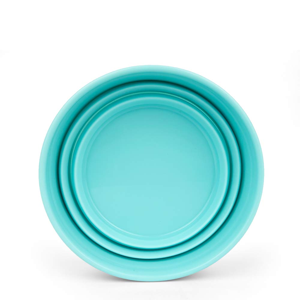CARTINTS 950ml Collapsible Bowls-Silicone Food Storage Containers-Prep/Storage Bowls with Lids-Silicone Lunch Containers, Ideal for Travel and Camping (Blue)