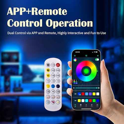 3D Cloud Music Sync RGB LED Strip Light - APP & Remote Control, Multi-Color & Warm White, USB Powered, for Bedroom, Kids Room, Gaming Room, Ideal Gift