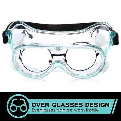 Yunsailing Protective Safety Goggles Lab Over Glasses Clear Anti Fog Eye Protection Goggles for Men Women