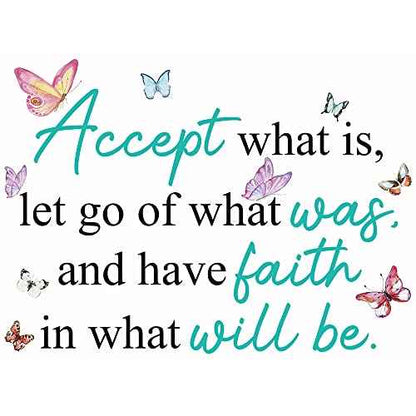 Inspirational Quotes Vinyl Wall Decal Stickers Accept What is, Let Go of What was, and Have Faith in What Will be, for Bedroom, Living Room, Motivational Uplifting Quotes Vinyl Decal (21.3''¡¿16'')