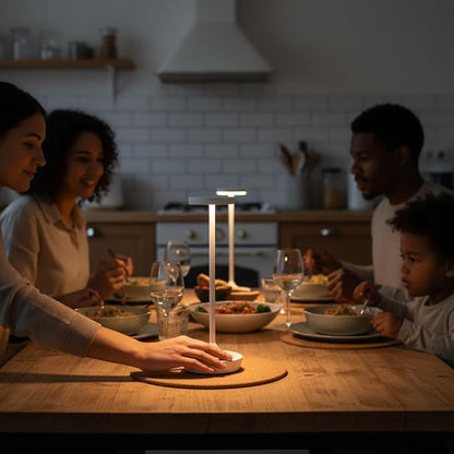 Cordless Table Lamp Rechargeable - 6000mAh LED Battery Operated Table Light - Portable Touch Dimmable Outdoor Waterproof Table Lamps for Patio Bar Restaurant Dining (2 White)