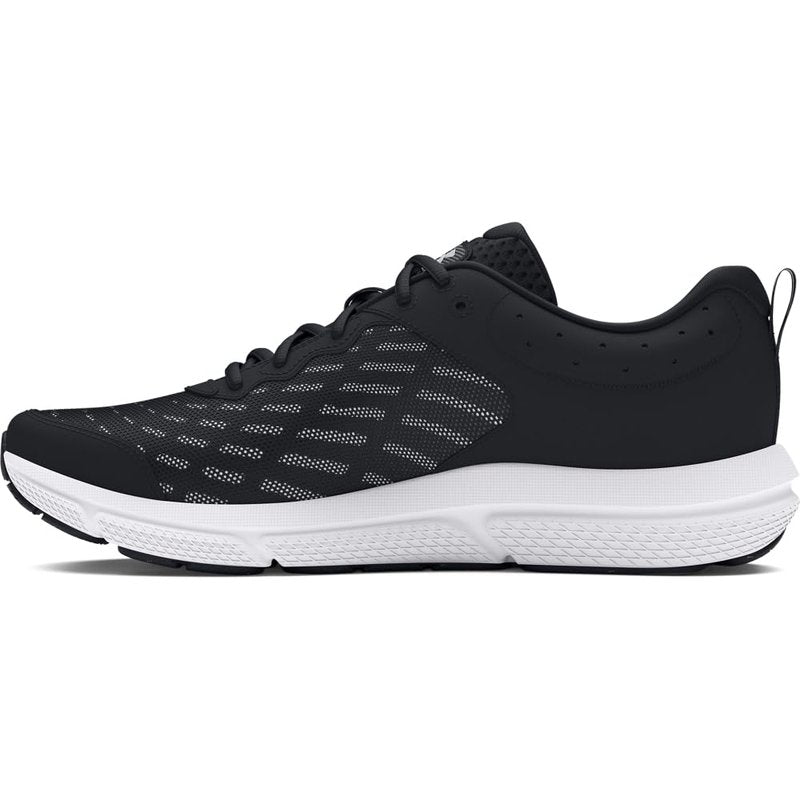 Under Armour Men's Charged Assert 10 Shoes, (001) Black/Black/White, 10.5