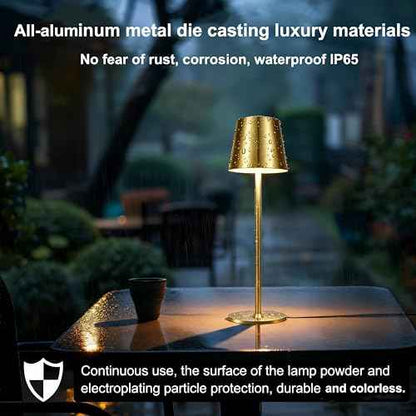 2 Pack Gold Cordless Table Lamp Rechargeable, Metal Small Bedside Table Lamp with 3 Adjustable Pole, 5400mAh Battery Operated Touch Lamp for Bedroom Kitchen Dining Waterproof & Portable