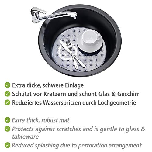 Wenko Sink mat Kristall Transparent-Extra Strong, Round, 31 x 31 x 1 cm