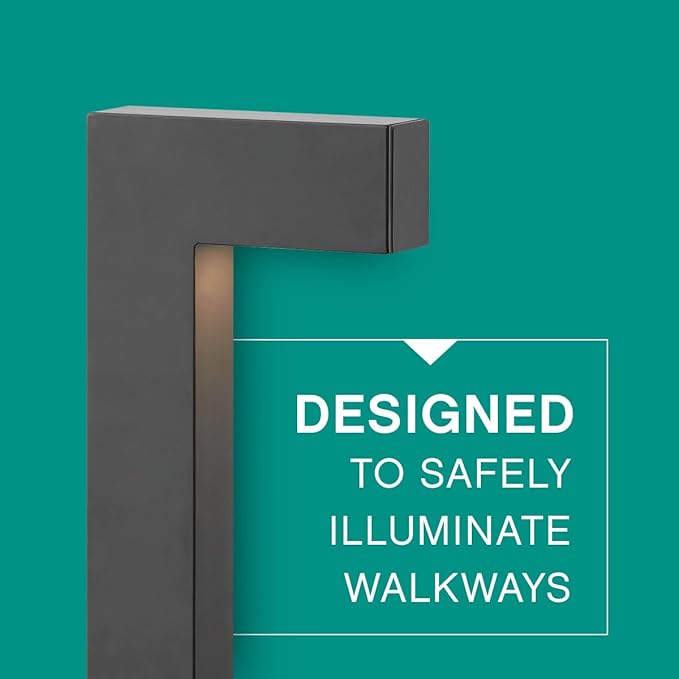 Hinkley Atlantis 15014SK-LL Small LED Low Voltage 2700K Landscape Pathway Light - 12v, Dimmable, Aluminum, Safe for Wet Conditions - Satin Black Finish with Etched Glass Lens