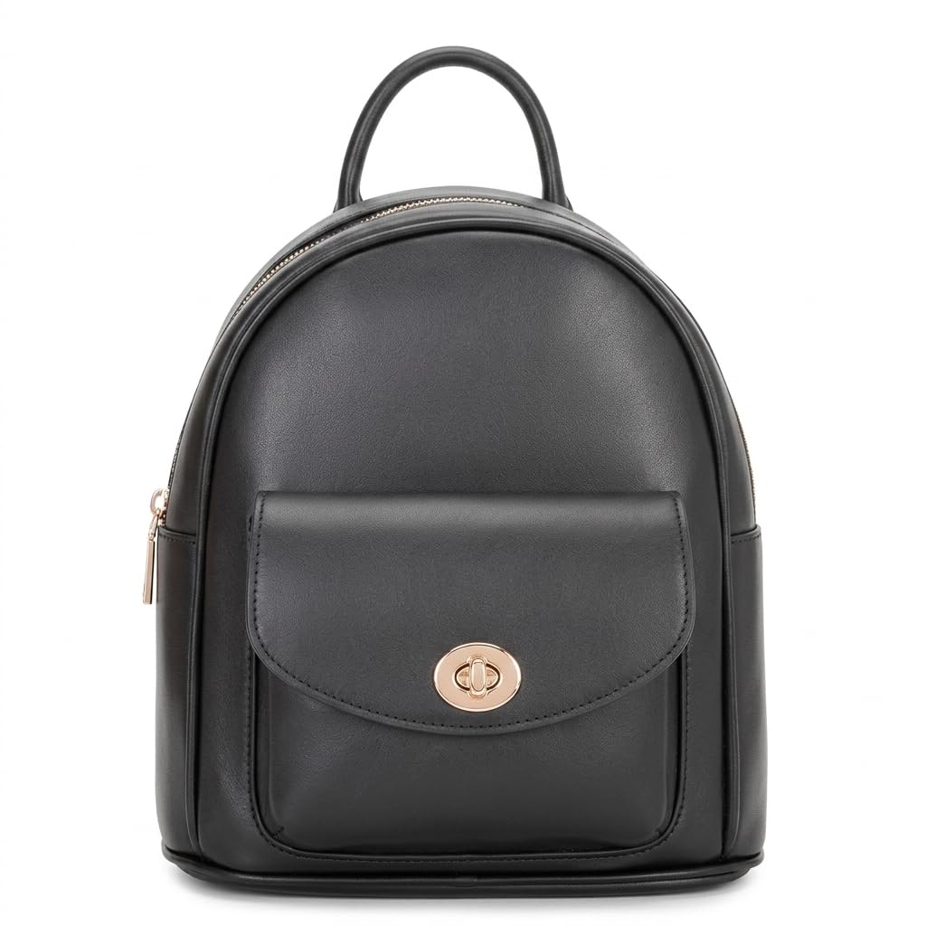 Rosvovo Mini Leather Backpack for Women - Anti-Theft Small Purse with Secured Zipper & Tassel