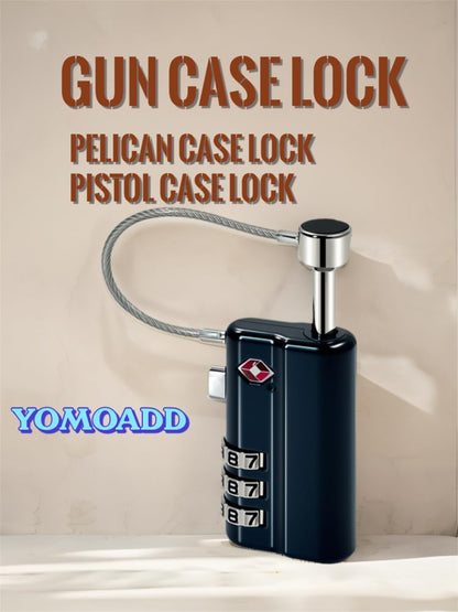 YOMOADD Professional TSA-Approved Gun Case Lock with Durable and Cut-Resistant Alloy Steel Shank — Secure Firearm Travel Case Lock for Gun Cases and Pistol Cases (1 Pack)