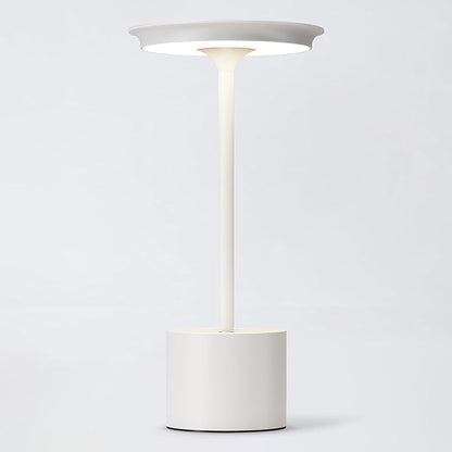 Cordless Table Lamp, Portable Rechargeable 6000mAh Outdoor Table Lamp, 3 Color Stepless Dimming Battery Powered Lamp, LED Table Light for Dinner/Bedroom/Restaurant/Outdoor (White)