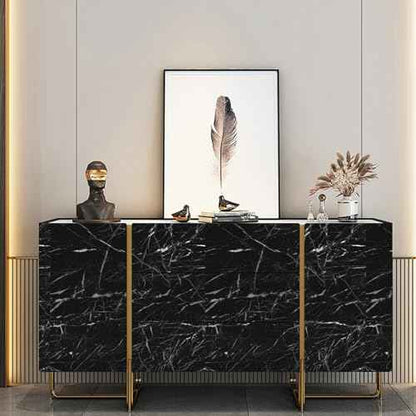 Abyssaly Black and White Marble Contact Paper, Granite Kitchen Wallpaper Peel and Stick Countertops, Glossy Self Adhesive Removable Marble Counter Paper Roll for Cabinets 15.7in X 118in