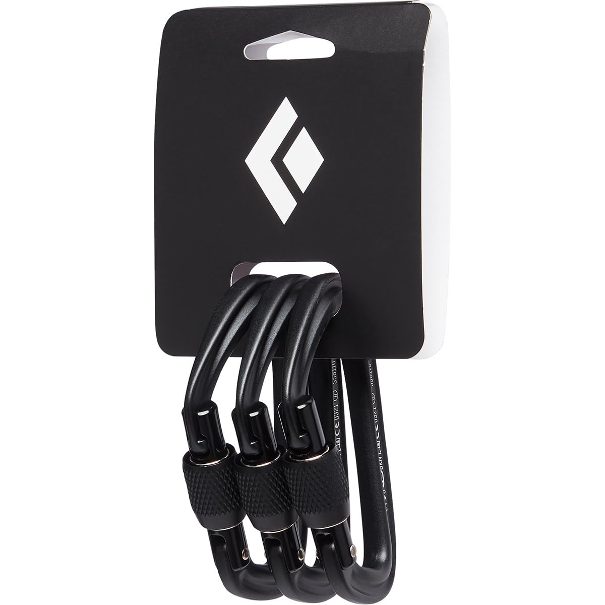 Black Diamond Hotforge Screwgate Locking Carabiner 3 Pack for Rock Climbing, Mountaineering, Camping, Outdoor, Black
