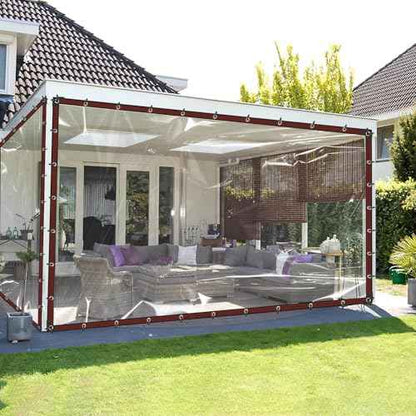 10X20FT Clear Tarp Waterproof with Increase Grommets 33FT Windproof Rope Ties, Heavy Duty PVC Vinyl Tarps Transparent Tarpaulin for Patio Enclosure Outdoor Porches Canopy Henhouse Rainproof Covering