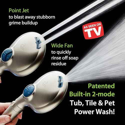 AquaCare 4X High Pressure 10-mode Filter Handheld Shower Head with Dual Power Wash - Clean Tub, Tile & Pets, Remove Chlorine, Metals & Toxins from Water to Protect Skin, Hair & Nails. Nickel Finish