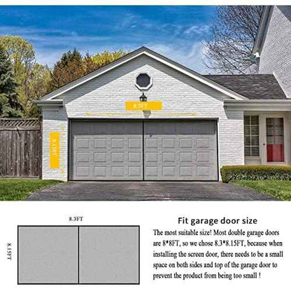 LIAMST Garage Door Screen for 8x8FT, 1 Car Garage Doors- Reinforced Fiberglass Door Screen,Stronger High Energy Magnets £¬ Magnetic Screen Door