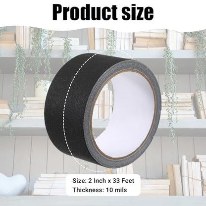 Book Repair Tape 2 Inch ¡¿ 33 Feet Book Binding Tape Cloth Bookbinding Repair Tapes Matte Self Adhesive Non Reflective Cloth Books Tapes for Repairing Old & Antique Books (Black)