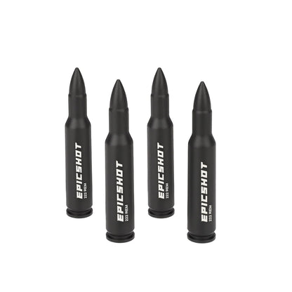 Epicshot Premium Training Metal Snap Caps Black Dry Fire Training Dummy Rounds Practice Safe Loading Firing (222 Rem 4pk)