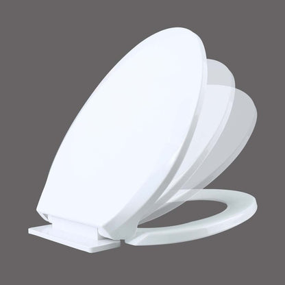 Renovators Supply Manufacturing White Plastic Soft Close Toilet Seat Elongated Slow Close Toilet Seat With Adjustable Mounting Hardware
