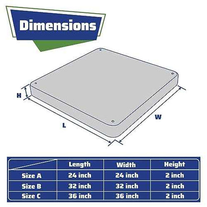 Equipment Pad for Air Conditioner Heat Pump Systems,24 x 24 x 2 inches,Outdoor Plastic Condenser Pad Ground Support Base for Condensing Units