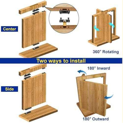 Hidden Pivot Hinge, 600LBS Load-Bearing,Thickened Solid Steel-Heavy Duty Hardware for Bookcase, Murphy Door Kit 360 Rotation Invisible Hinges for Secret Door£¬Bookcase, Shelf Doors
