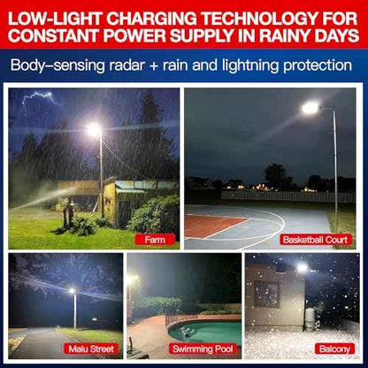 Solar Street Lights Outdoor Waterproof, 80000LM, Dusk to Dawn Solar with Motion Sensor and Remote Control, LED Flood Light, Luces solares para exteriores, Suitable for courtyards, Garage (2-pack)