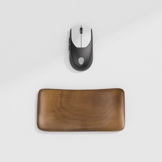 Wislist Walnut Wooden Wrist Rest for Mouse and Keyboard, Ergonomic Design for Wrist Pain Relief, Smooth No Odor and Easy to Clean, Support Wrist to Coding Typing and Playing (for Mouse or One Handed)