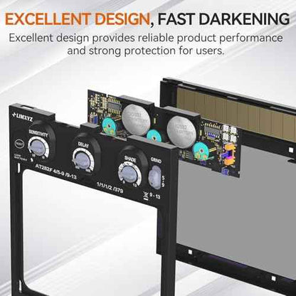 Auto Darkening Welding Lens True Color 5.24"x4.49" with 4 Arc Sensors, Adjustable Shade 4/9-13 for Welding Helmets/Hoods | Automatic Darkening Lens & Premium Welding Helmet Accessories