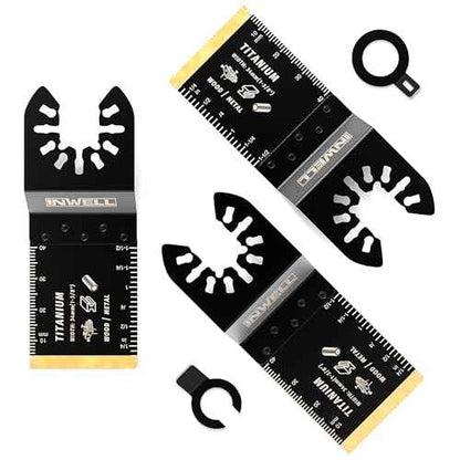 3pcs Titanium Oscillating Tool Saw Blades, Quick Release for Cutting Construction Wood, Plastic, and Metal. Compatible with Dewalt, Bosch, Milwaukee, Ryobi, and More!