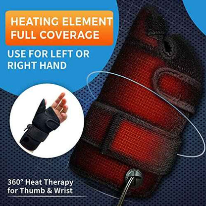 sticro Wrist Thumb Brace Heating Pad for Arthritis and Carpal Tunnel Relief, Hand Heating Pad for Sprains Trigger Thumb, Tendonitis Pain Relief - Left Right Hand (S/M)