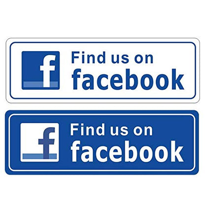 eSplanade FIND US ON Facebook Sign Sticker Decal - Easy to Mount Weather Resistant Long Lasting Ink Size (9" x 3")