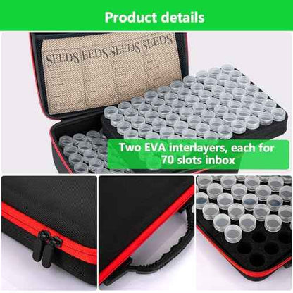 140 Slots Seed Organizer Storage Box with 20PCS Seed Envelopes, Premium Seed Containers for Various Sizes Vegetable and Flower Garden Seeds, Gardening Seed Keeper Set with Useful Accessories (Red)
