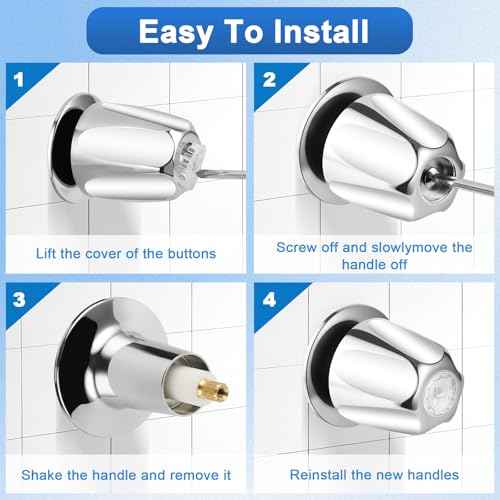Tub Shower Trim Kit, Chrome Shower Knob 3 Piece and Bath Tub Spout, Compatible with Price/Pfister Verve 3 Handle Tub Faucet, for 1/2'' Pipe Male Thread Connection, 3/4'' IPS Pipe Inside Thread