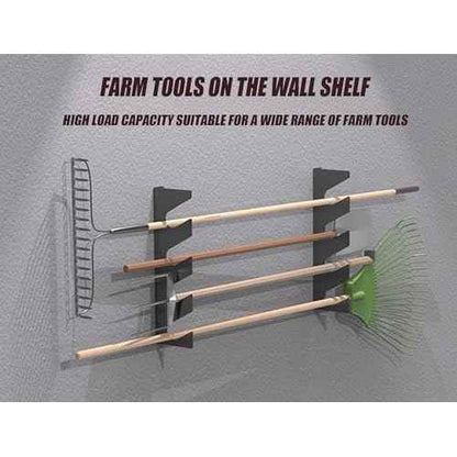 Garden Tool Storage Rack, Wall Mounted Garage Organizer, Heavy Duty, 200 lbs Capacity (2)
