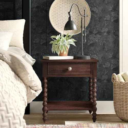 Black Peel and Stick Wallpaper Black Floral Wallpaper 15.7inch x 118.1inch Vintage Embossed Textured Contact Paper Embossed Self Adhesive Wall Paper for Cabinets Pure Flower Removable Vinyl
