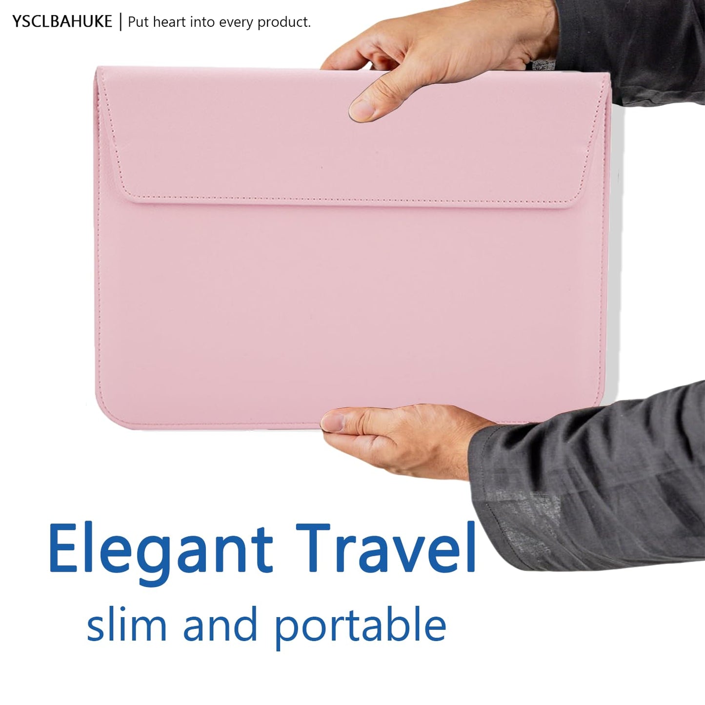 YSCLBAHUKE PU Leather Laptop Sleeve with Stand for MacBook 2025 Air15 M4 A3241 M2 M3 A2941 A3114 Pro16 M4 A3186 A3403 Pro16 A2485/A2780/A2991 Pro15w/tb A1707/A1990 Retina 15 A1398, Pink ﻿