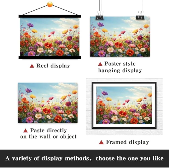 Yesad Colorful Wildflower Canvas Wall Art, Flowers Pictures Prints Printing Botanical Wall Art Floral Artwork Watercolor Flower Wall Décor for Living Room Bedroom Farmhouse (Unframed,24”x16”, Flower)