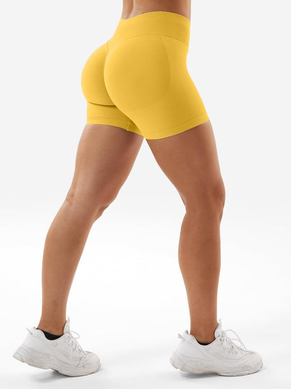 YEOREO SoftHue Women Workout Gym Impact Shorts Scrunch Butt Lifting 2.5"/3.6"/4.5"/6" Shorts Yellow S