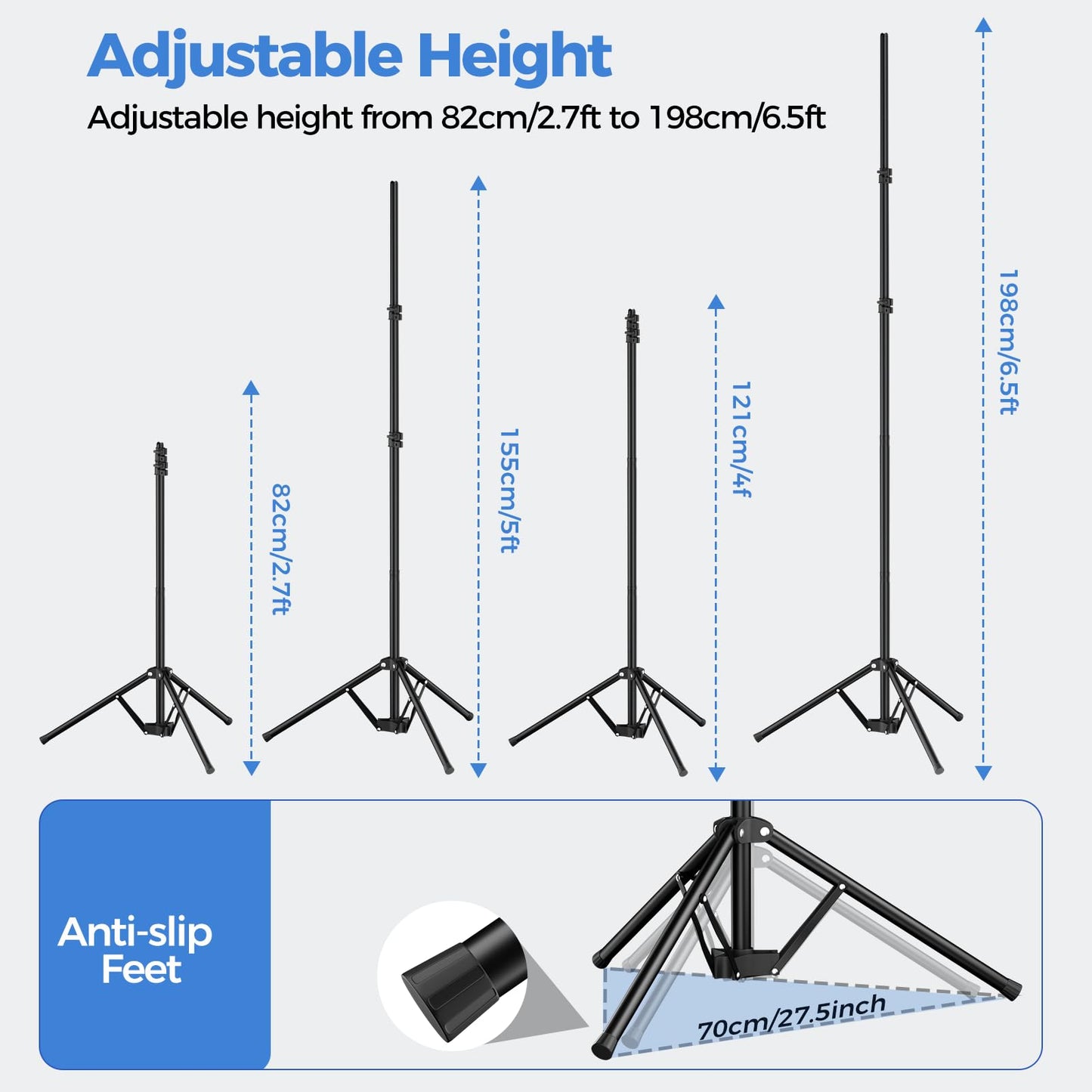 EMART Photo Backdrop with Stand Kit 6.5x5ft, Photography Black and White 2-in-1 Revisible Background Screen with Portable T-Shape Support and 5 Clamps for Video Recording Meeting Self Tape