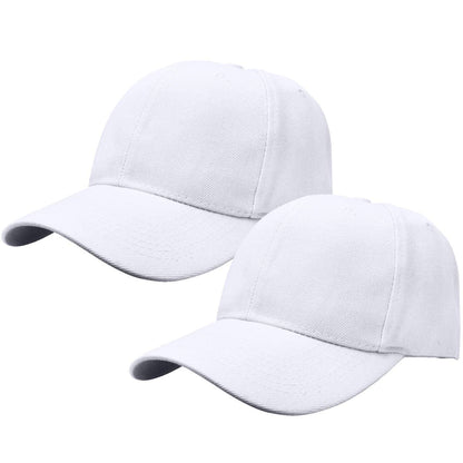 Falari Baseball Cap Adjustable Size for Running Workouts and Outdoor Activities All Seasons (2pk White & White)