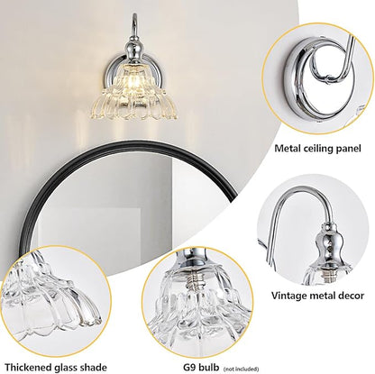 Chrome Wall Sconces Bathroom Vanity Light Light Fixtures Modern Vanity Lighting Fixtures Wall Light for Bedroom Dinning Room Bathroom