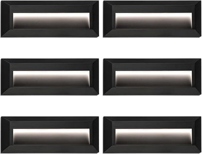 ZONK LED Step Stair Lights 110V-240V, 2W Line Voltage Outdoor Indoor Non-dimmable 4000K Stairway Deck Lights Fixture for House Hallways (6 Pack)