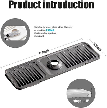 STARGAZ Silicone Faucet Mat For Kitchen Sink, Sink Back Splash Guard, Faucet