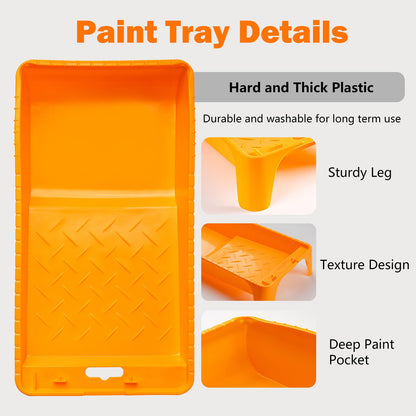 Mister Rui Foam Paint Roller, 4 inch Paint Roller 8 Pack, Small Paint Roller, High Density Foam Paint Roller Tray and Liner Set, Sponge Rollers for Painting and Staining
