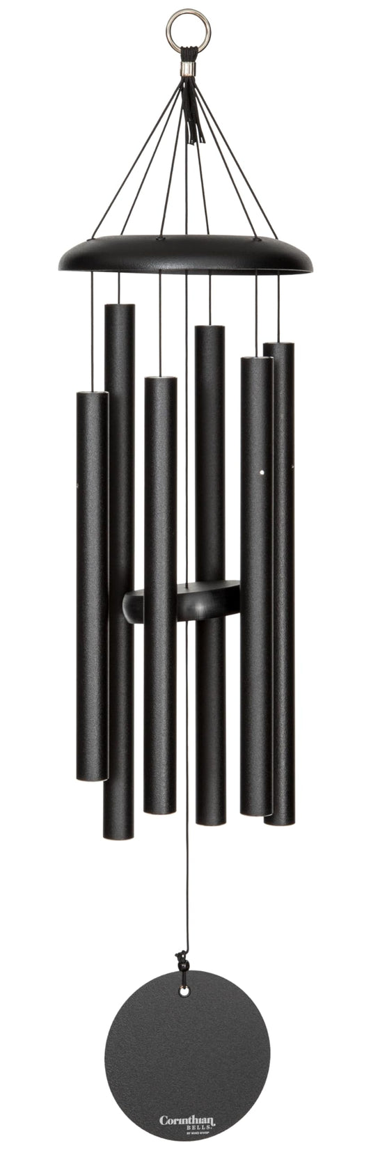 Corinthian Bells 30 Inch Black Wind Chimes for Outside, Modern Metal Outdoor Wind Chime for Patio Decor, Made in USA
