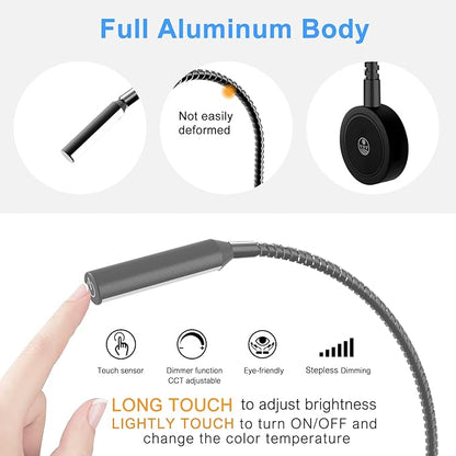 VST Books Lights for Headboard, Bedside Wall Mounted Reading Lamp, Reading Light Touch to Adjust Color Temp (3000K/4000K/6000K) and Brightness, USB/Type-C Charging Ports, 20W Driver, ETL-Listed