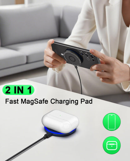 Wireless Charger 2Pack 6FT 15W Samsung Magnetic Wireless Charger Fast Charging Pad for Samsung Galaxy S25 Ultra/S24 FE/S23 Ultra/S22/S21/Z Google Pixel 9 8a 7a 8 7 Pro | Strong Magnet Technology